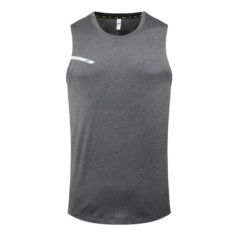 Men's quick-drying polyester sports tank top in various colours for summer outdoor activities