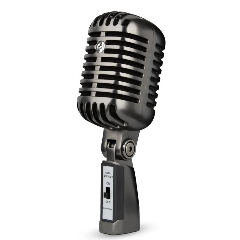 Retro-style wireless condenser microphone for karaoke and live streaming.