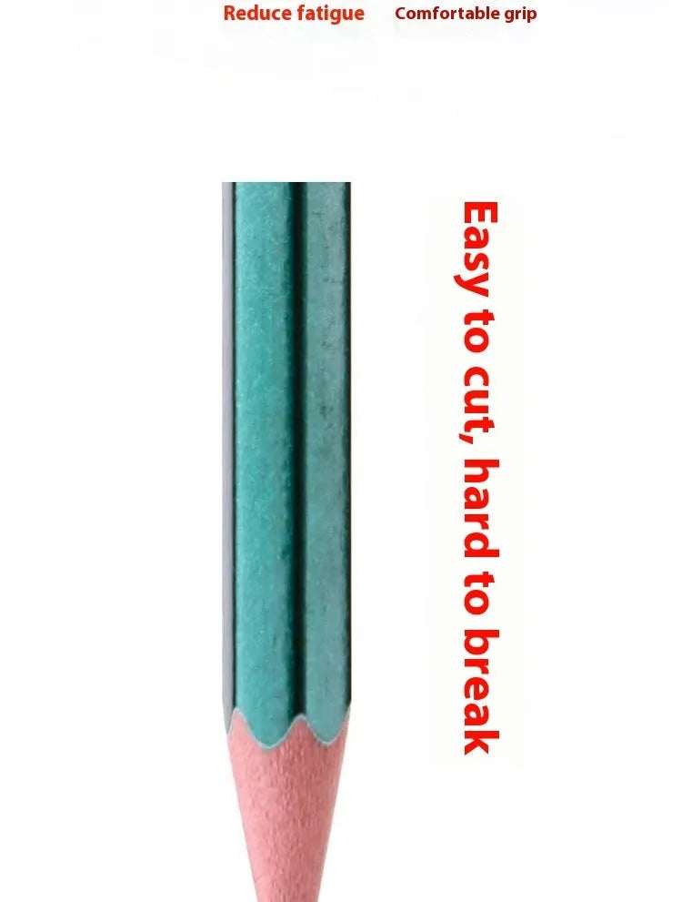 Green hexagonal wooden pencils in 2B and HB grades, box of 10 for sketching and writing