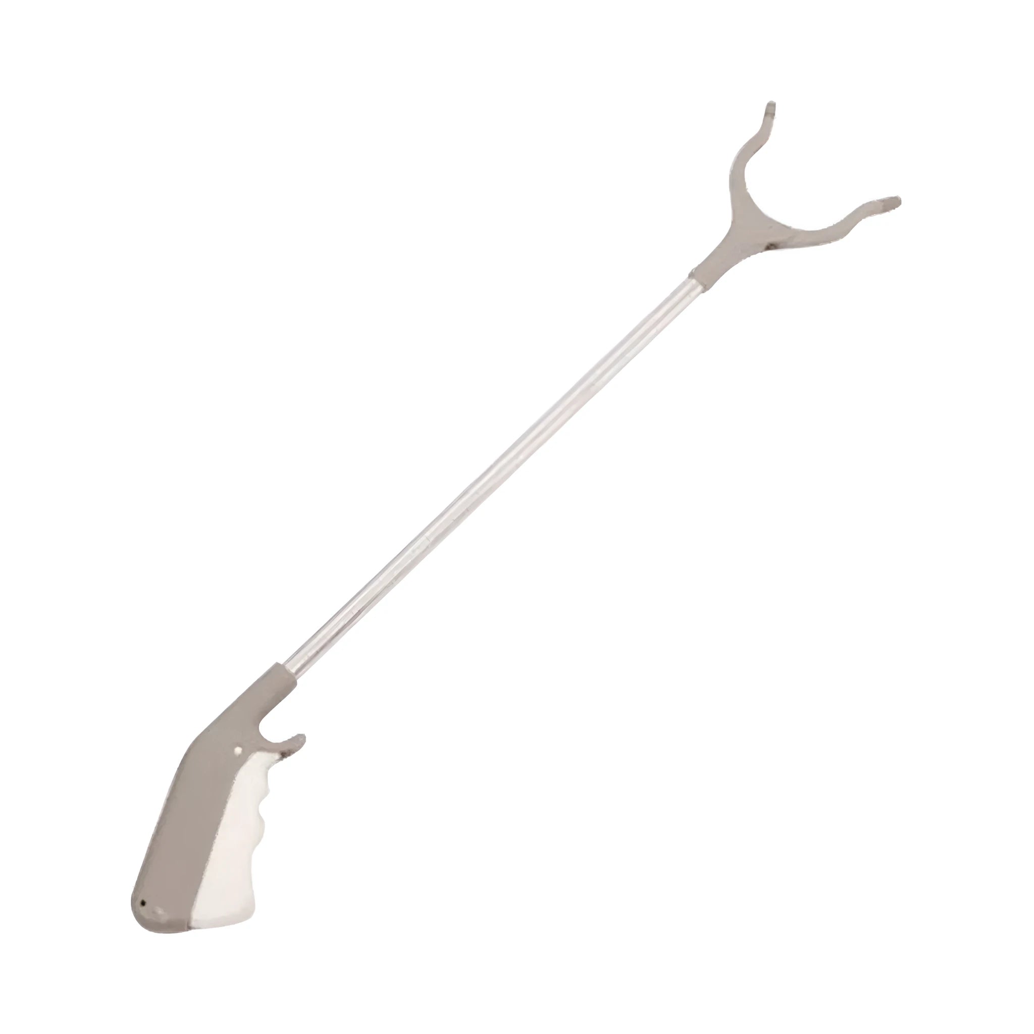 Stainless steel garbage picker pliers with 40cm extended shaft and push-type handle