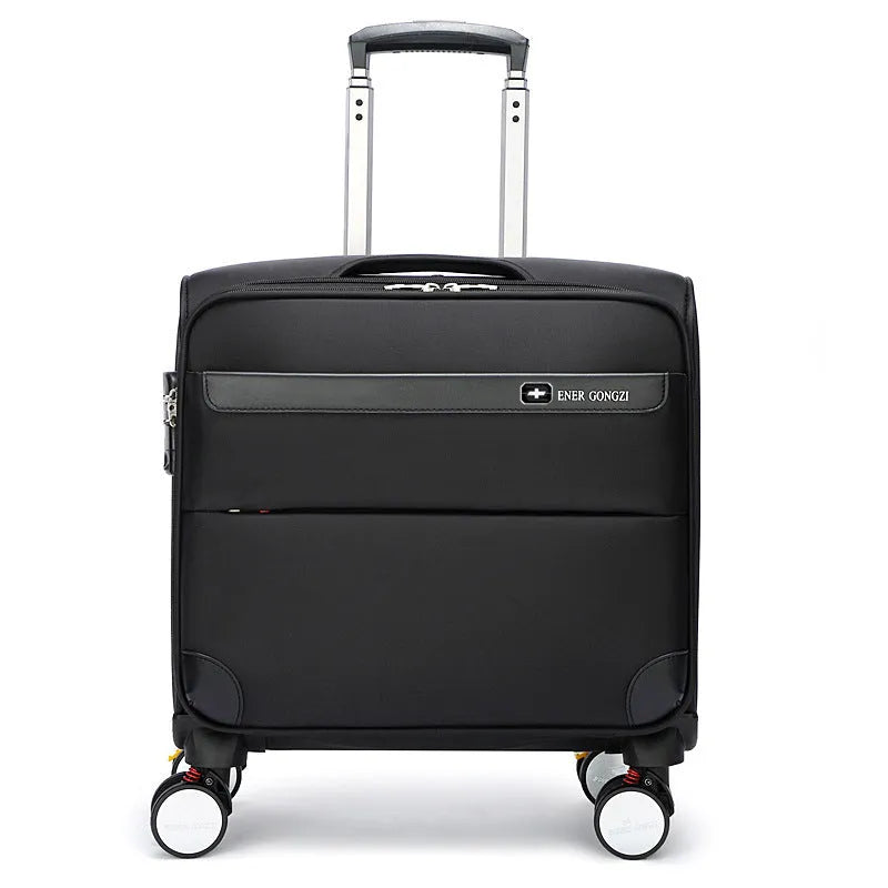 Black Oxford cloth 18-inch business travel luggage with universal wheels