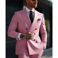 Men's grey Korean slim fit two-piece business suit with jacket and trousers