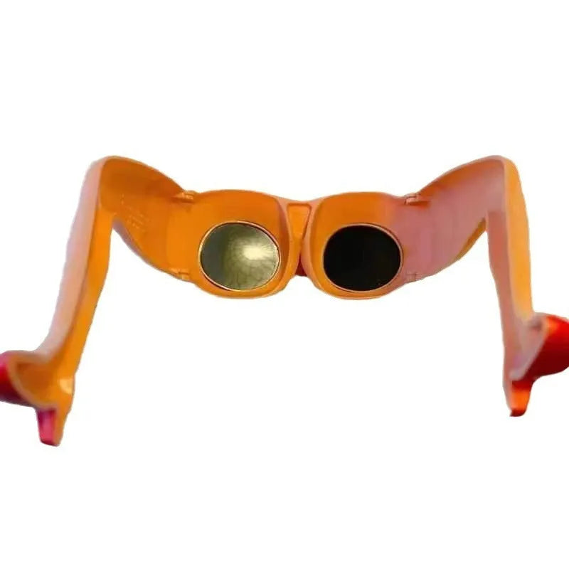Orange personality leg hip sunglasses with plastic frames for sun protection