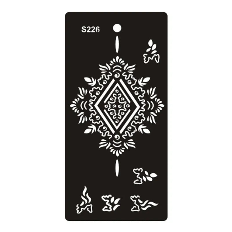 Hollow tattoo template sticker with geometric Southeast Asia style design on water transfer paper