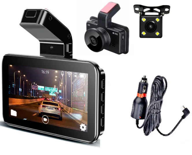 3-inch HD car DVR double lens dashboard camera with front and rear recording capabilities