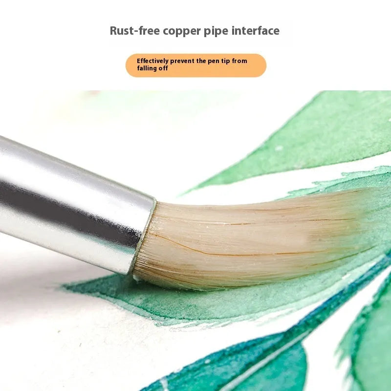 Six wooden pen brushes for wool crafting with fine-pointed bristles