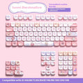 Sweet Cotton Candy coloured mechanical keyboard keycap set showing pastel pink and blue keys