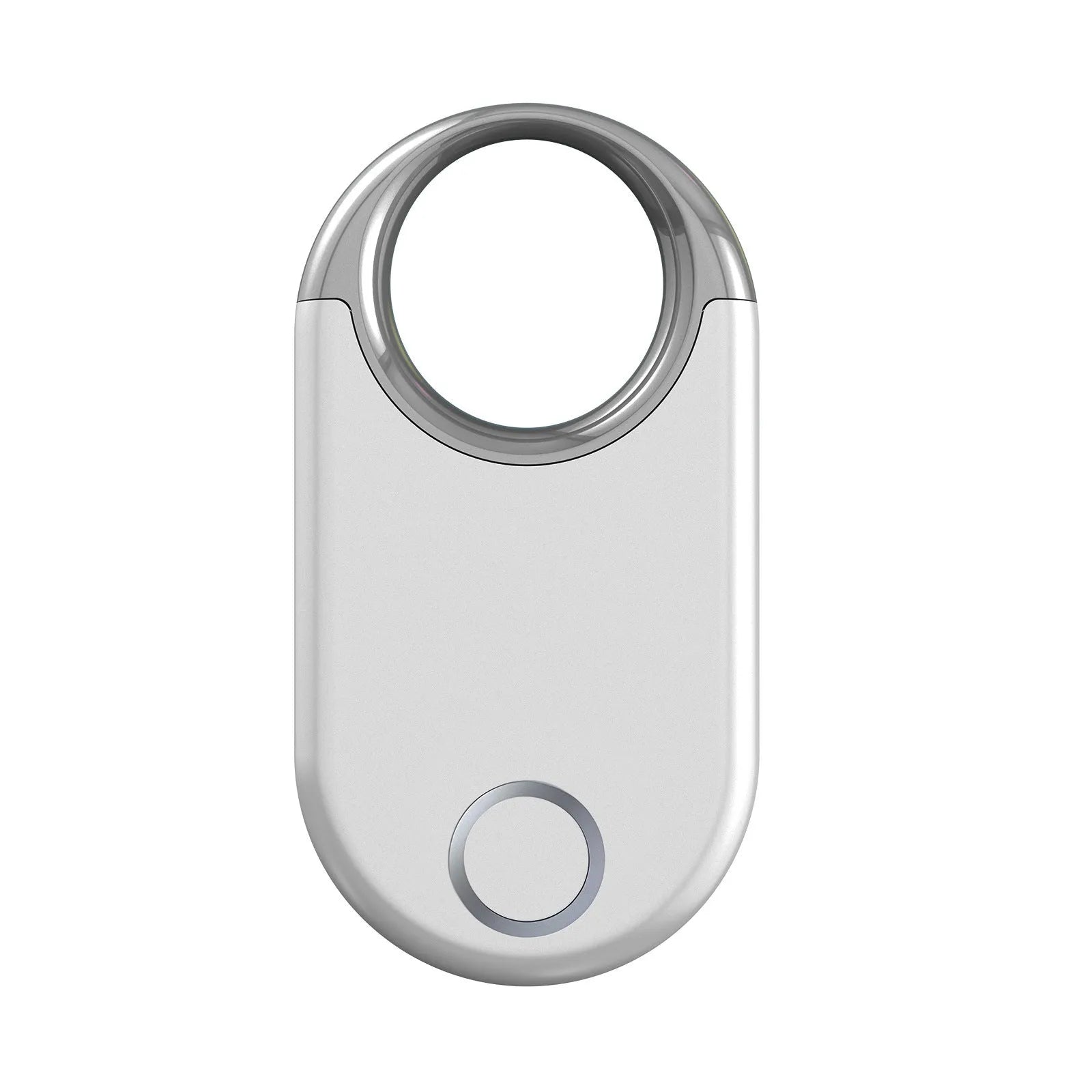 Black and white GPS tracking device measuring 55x29mm for pet and child location monitoring