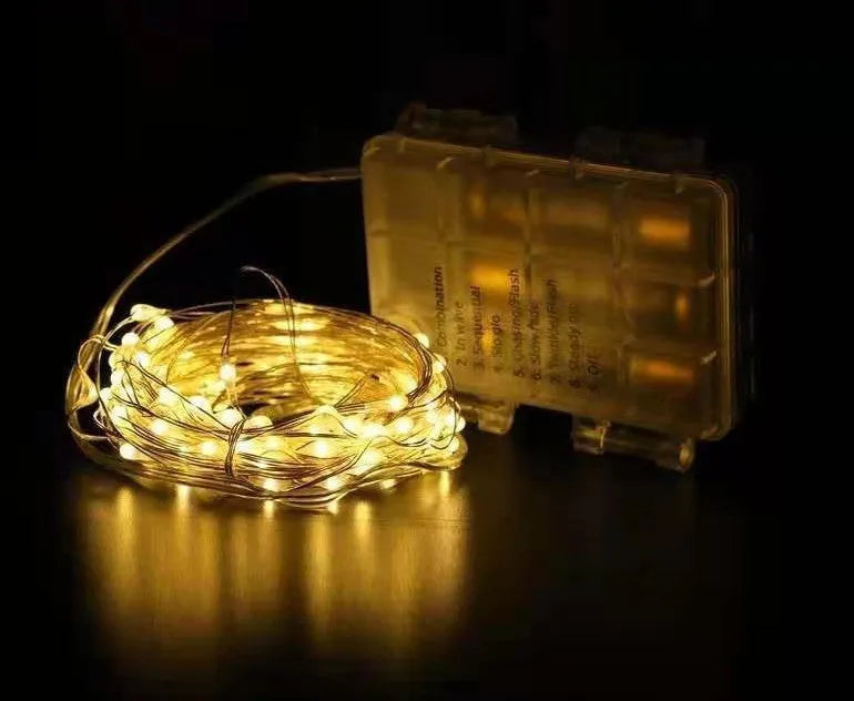 12-metre copper wire USB string lights with 120 LED bulbs in multiple colour options.