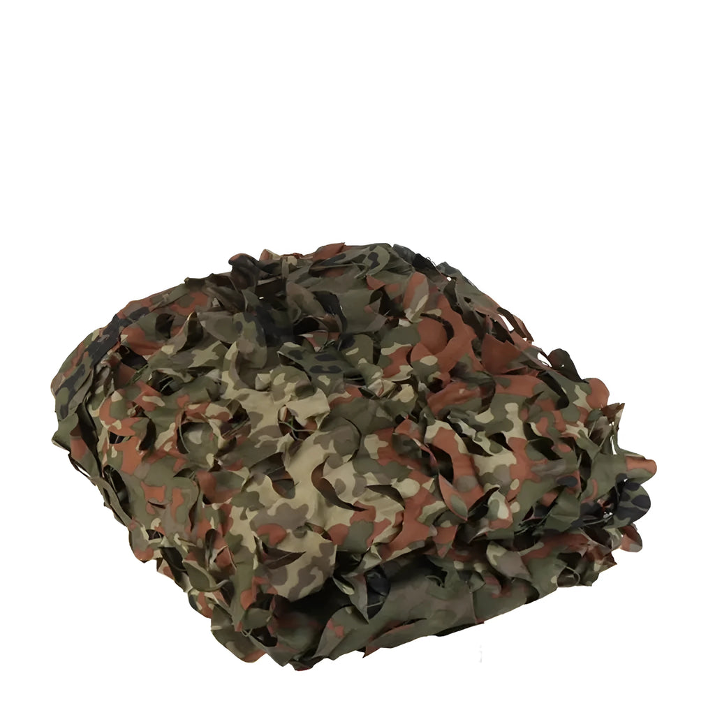 Green camouflage net cover set showing multiple pattern options for outdoor military and civilian use