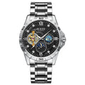 Men's automatic mechanical watch with luminous hands and waterproof construction