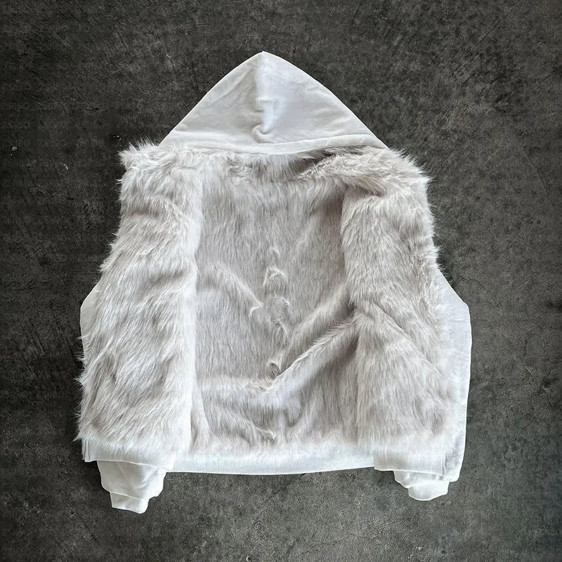 Casual baggy coat cardigan in black or white with long sleeves and loose fit