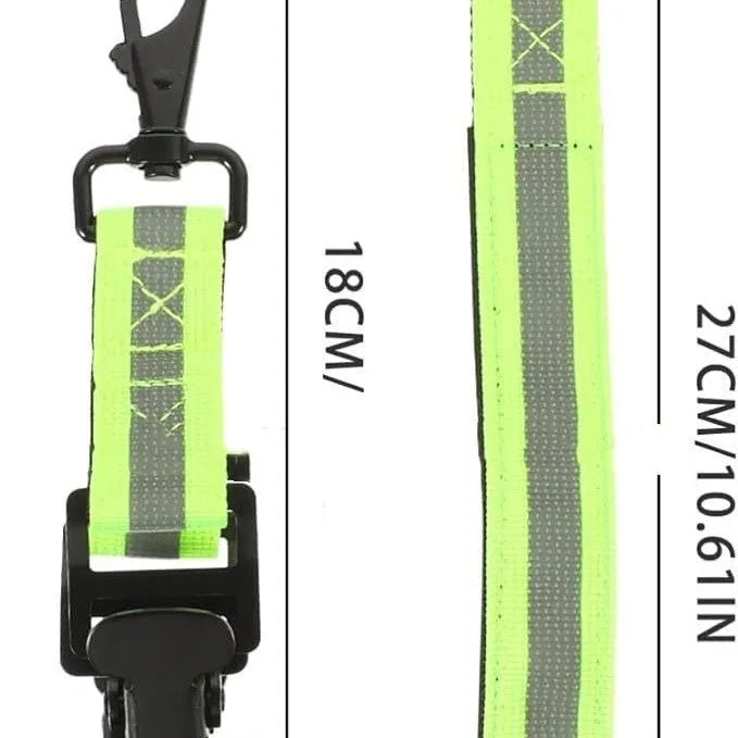 Fluorescent green metal buckle safety clip for fireman gloves with reflective materials