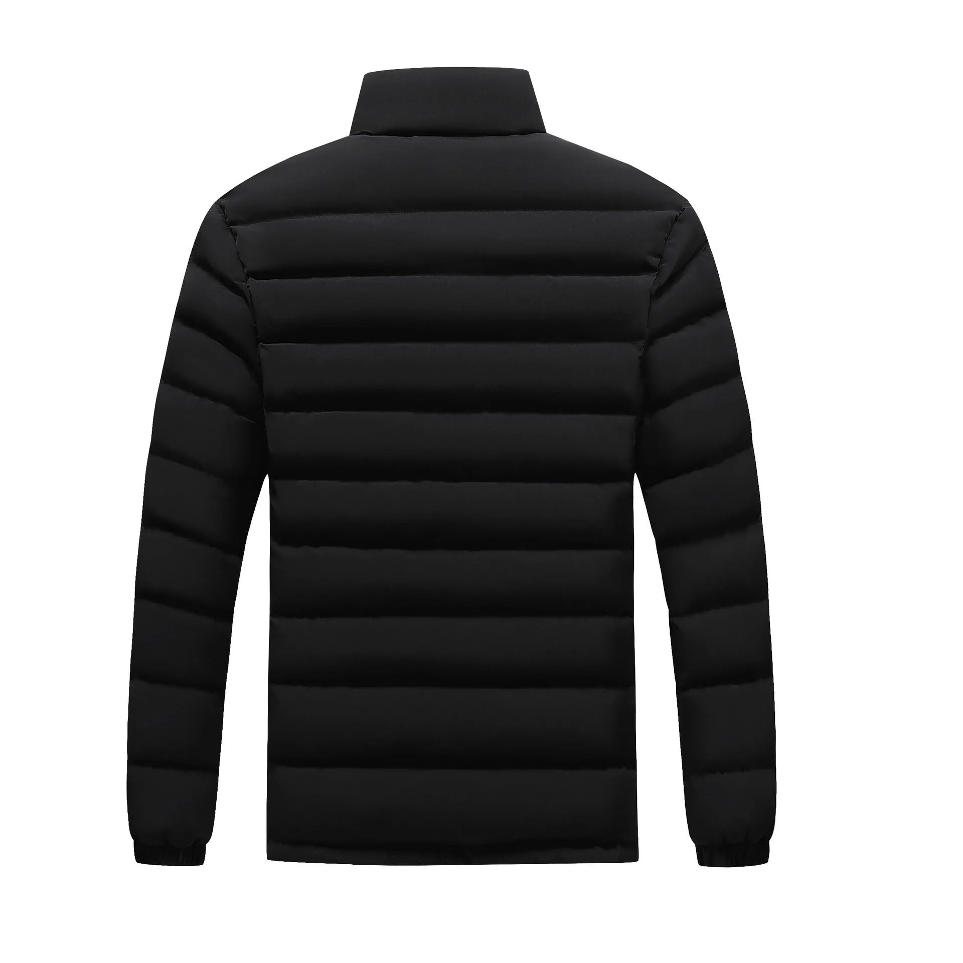 Men's plus size winter coat in black, thickened keep warm design, available up to 5XL