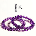 Natural amethyst bracelet with scattered Uruguay beads in selectable sizes and colour grades.
