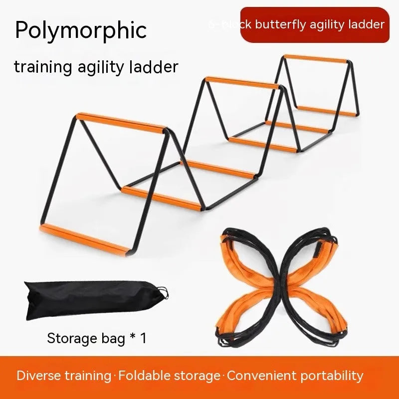 Multi-functional plastic butterfly ladder agility training equipment for children and youth coordination development