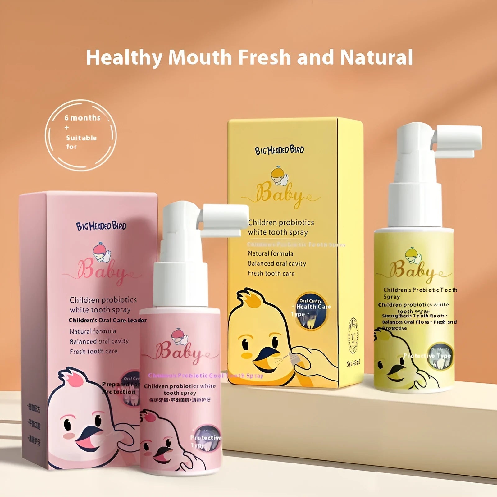 Children's probiotics white teeth cleaning spray bottle in 40ml size with anticavity function