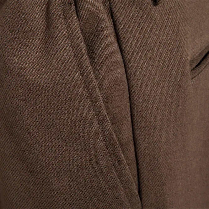 New casual men's pants versatile thickened straight leg trousers in solid black gray brown colour with mid-rise waist