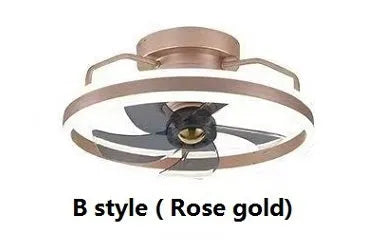 Modern overhead fan lamp with 500mm blades and integrated acrylic light shade in multiple colour options