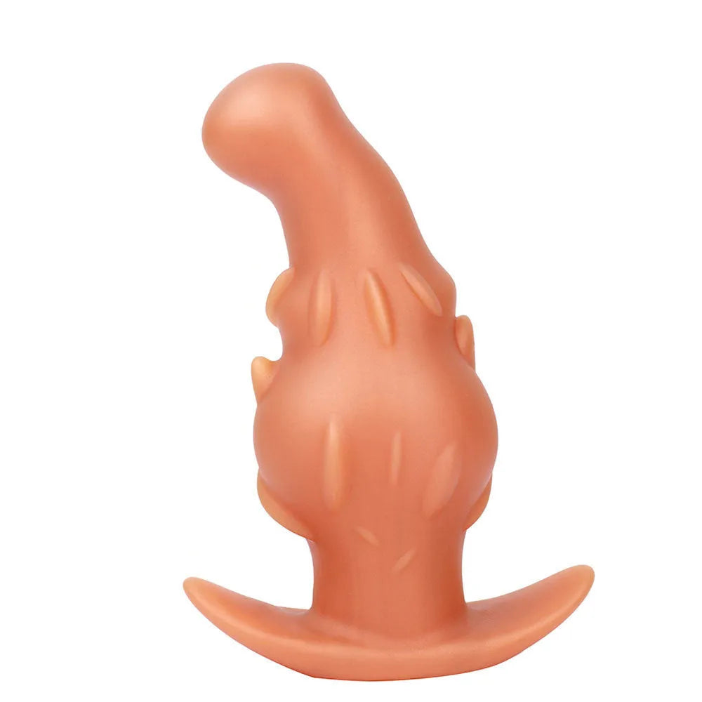 Unisex liquid silicone wearable masturbator in black, gold or purple colour.
