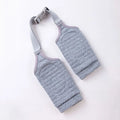 Blue dog knee protector pad with thick elbow padding and adjustable strap, shown with a matching scarf.