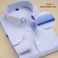 Men's black slim fit long sleeve business shirt in cotton fabric with regular cut cardigan style