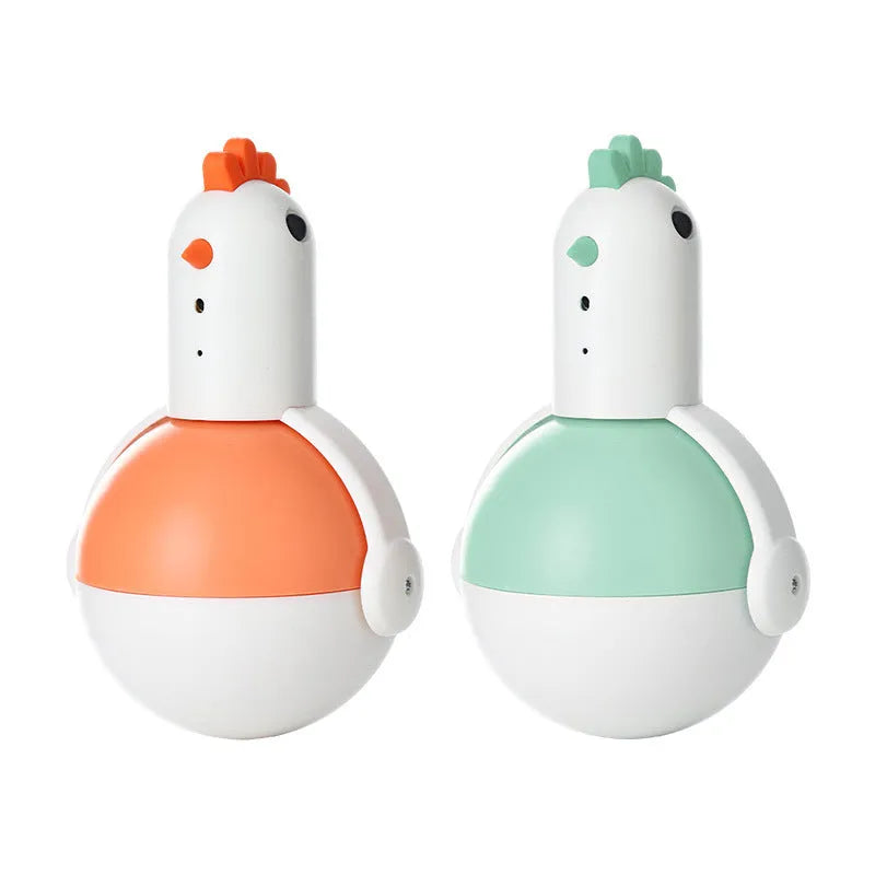 Electric cat toy chicken shape with infrared sensor, self-balancing motion, and cat call function