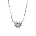 Women's silver-coloured copper heart necklace with simple refined grace design