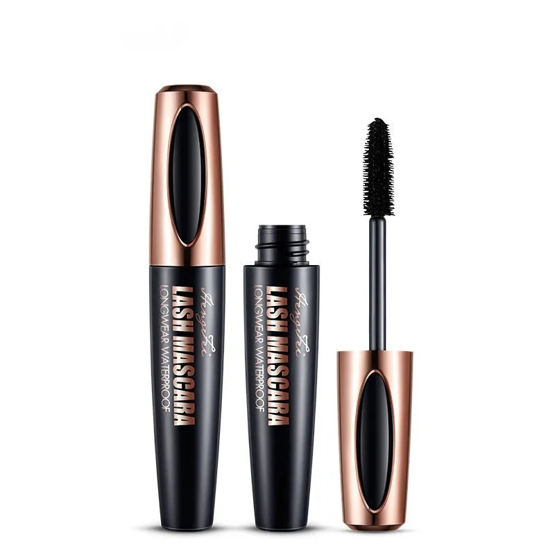 Black waterproof and sweat-proof mascara tube for thick, long curling eyelashes.