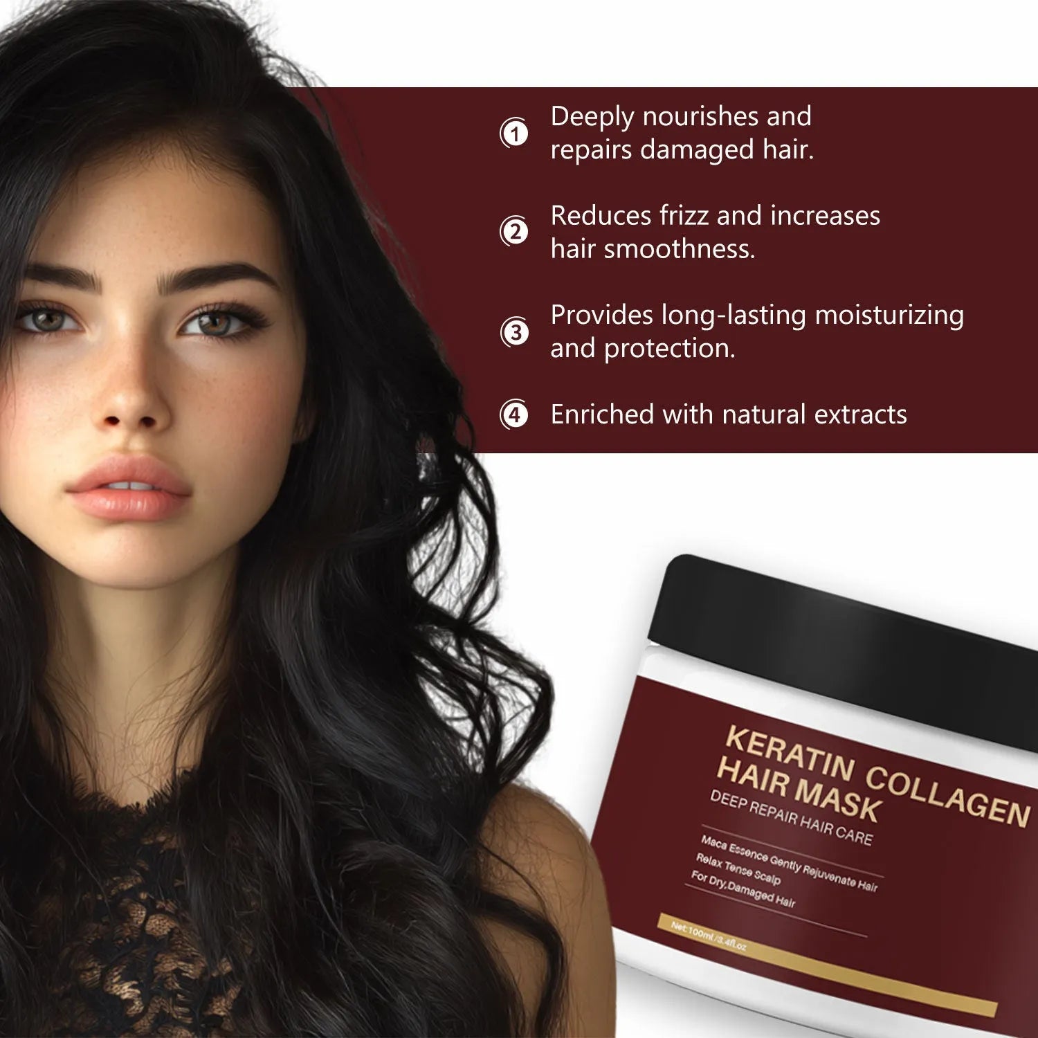 100ml collagen hair mask for moisturising and repairing damaged hair