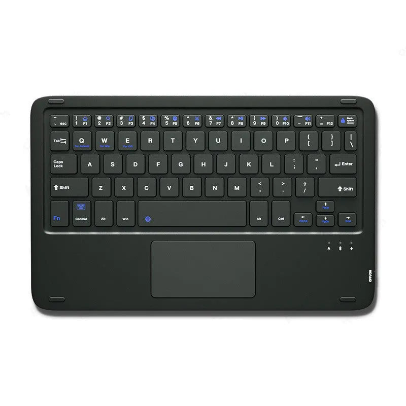 Pink wireless keyboard and mouse combo with slim touch keyboard and Bluetooth connectivity on wooden desk
