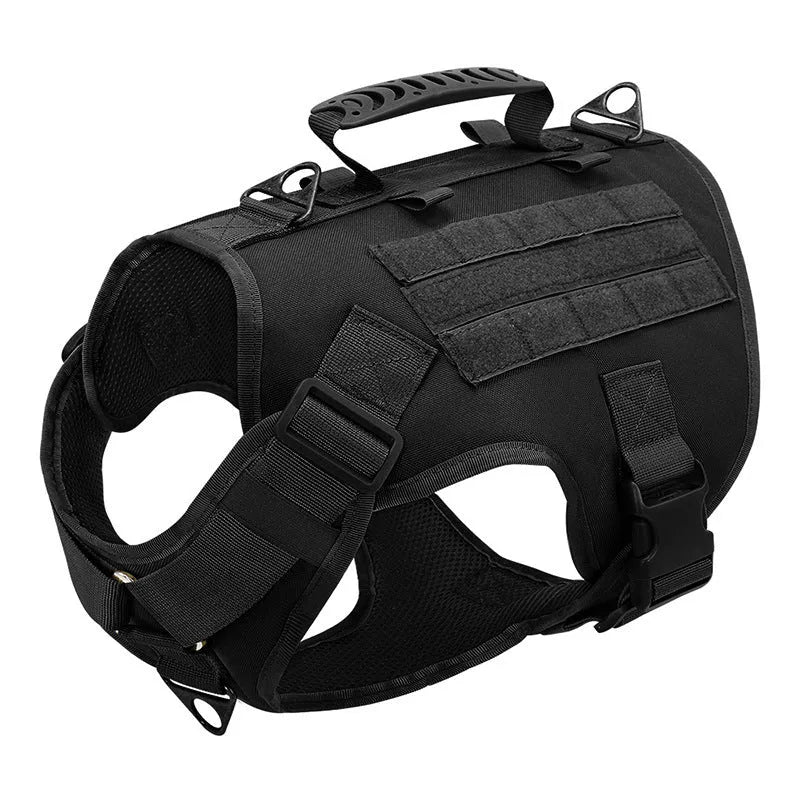 Tactics K9 nylon chest harness vest type dog collar in wolf brown single chest, adjustable S M L sizes