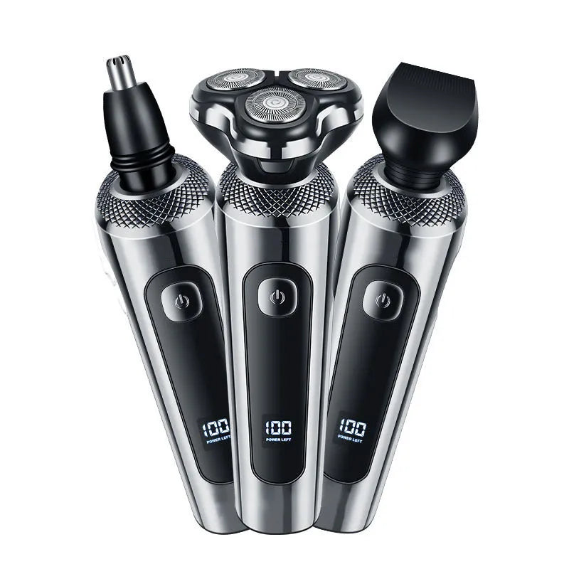 Digital USB rechargeable beard scraper shaver with LED display and washable design