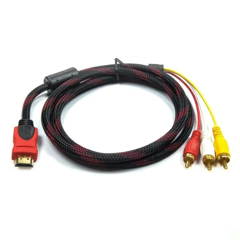 1.5 metre HDMI to AV15 composite RCA adapter cable with male HDMI and female RCA connectors
