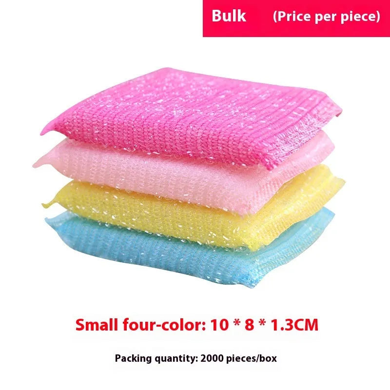Pinstripe fabric dishwashing sponge mop in macaron colours measuring 12x8.5cm for wet and dry kitchen cleaning