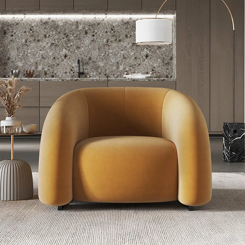 Nordic lazy sofa with solid wood frame, removable cover in thick cashmere fabric, modern design for lounge