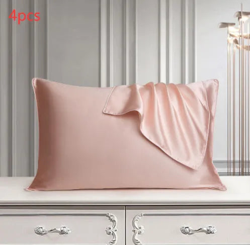 100% mulberry silk single pillowcase in 48x74cm size with inlaid rope weave, shown in Bean Paste Purple.