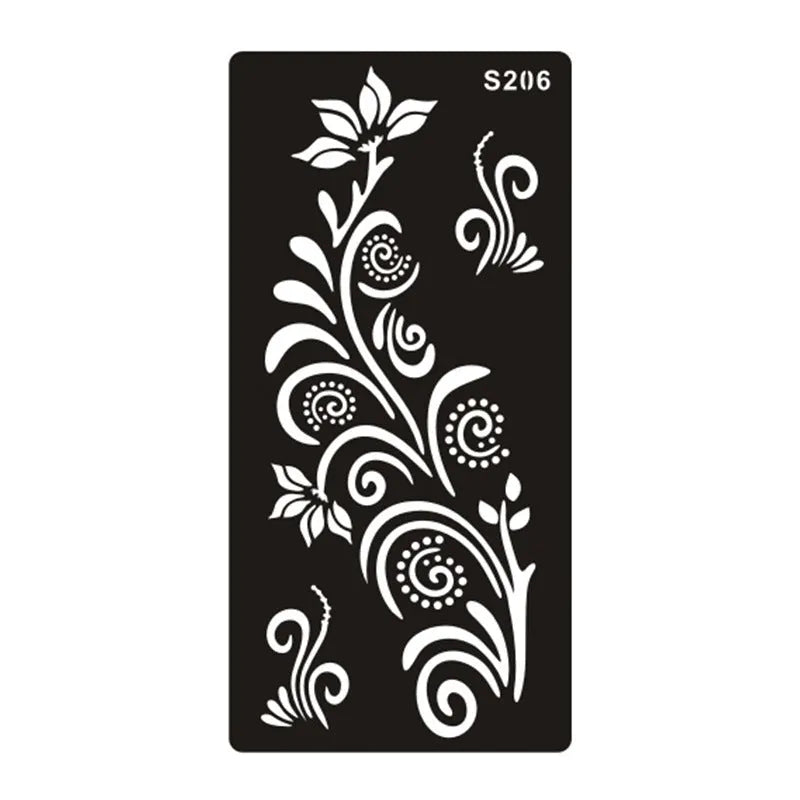 Hollow tattoo template sticker with geometric Southeast Asia style design on water transfer paper