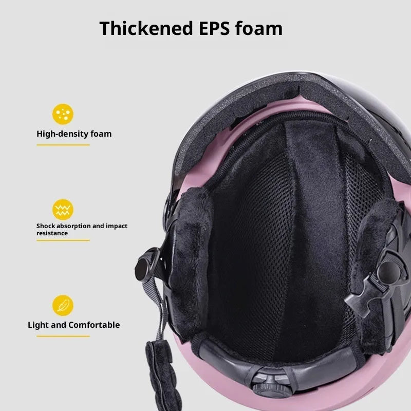 Unisex skiing helmet cover with integrated molding PC shell and EPS liner in black colour