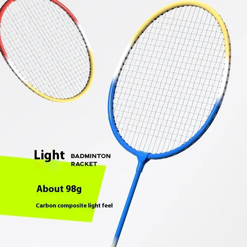 Blue and red ultra-light alloy badminton rackets pair with split design