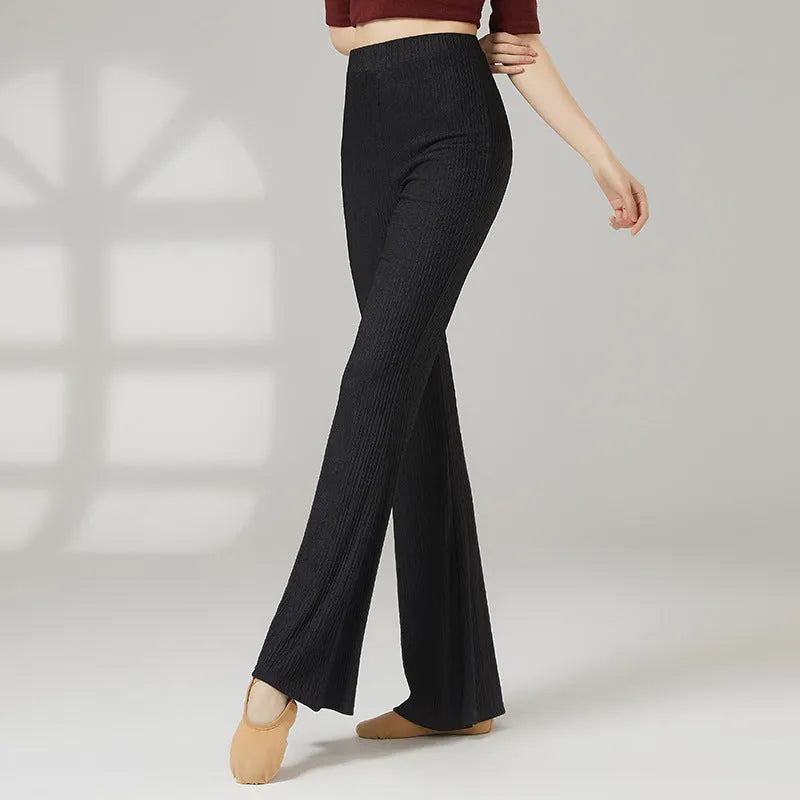 Classical dance practice body training pant for adult females in solid colour polyester fabric