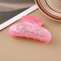 Acrylic hair barrette with multi-diamond decoration and shark back clip in 10cm sweet style