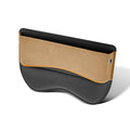 Leather car seat storage box organiser in beige suede colour