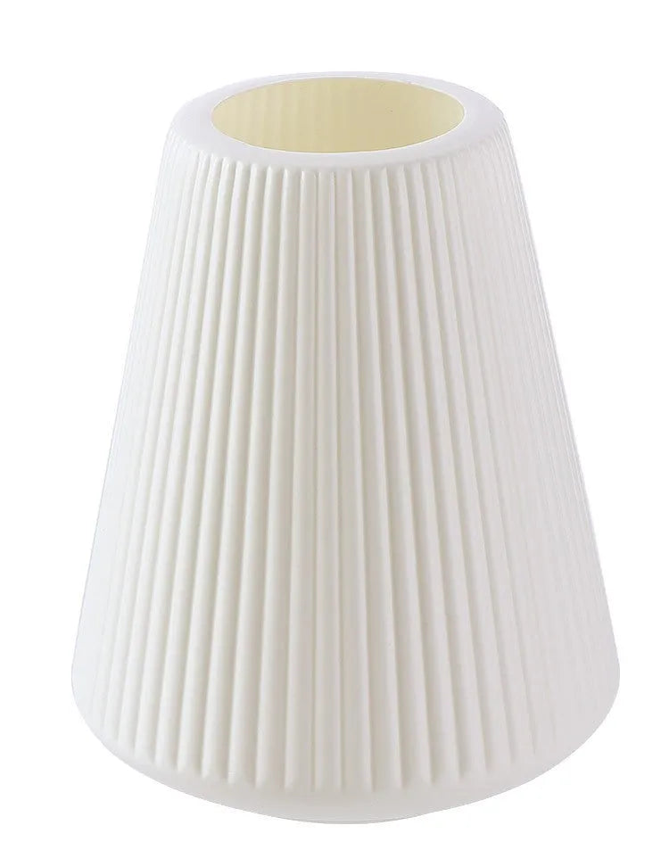 Melamine plastic decorative vase 16cm diameter in blue colour on wooden desktop