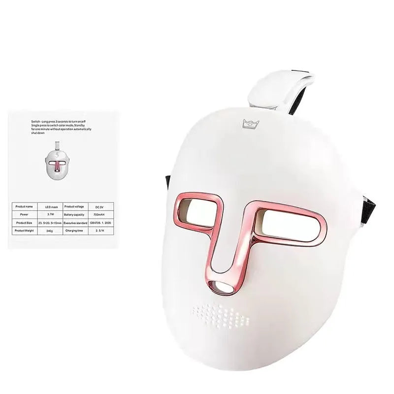 Black gold IPL red light LED facial beauty mask with headband and scarf components