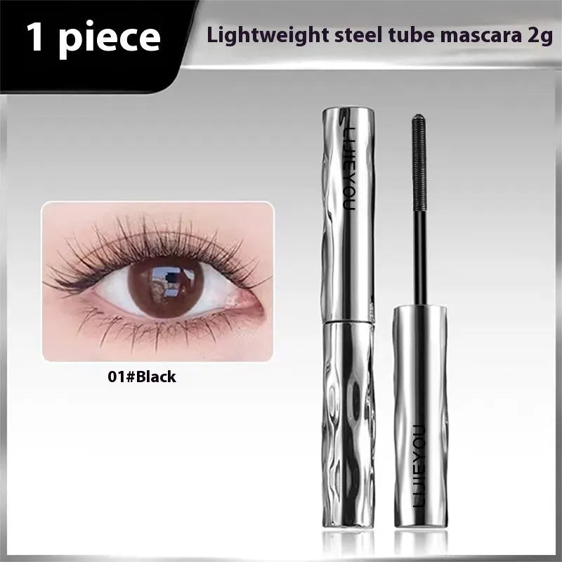 Waterproof mascara in steel tube with black and brown colour options
