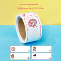 Cartoon tape name labels roll with dinosaur astronaut rabbit girl designs for student organisation