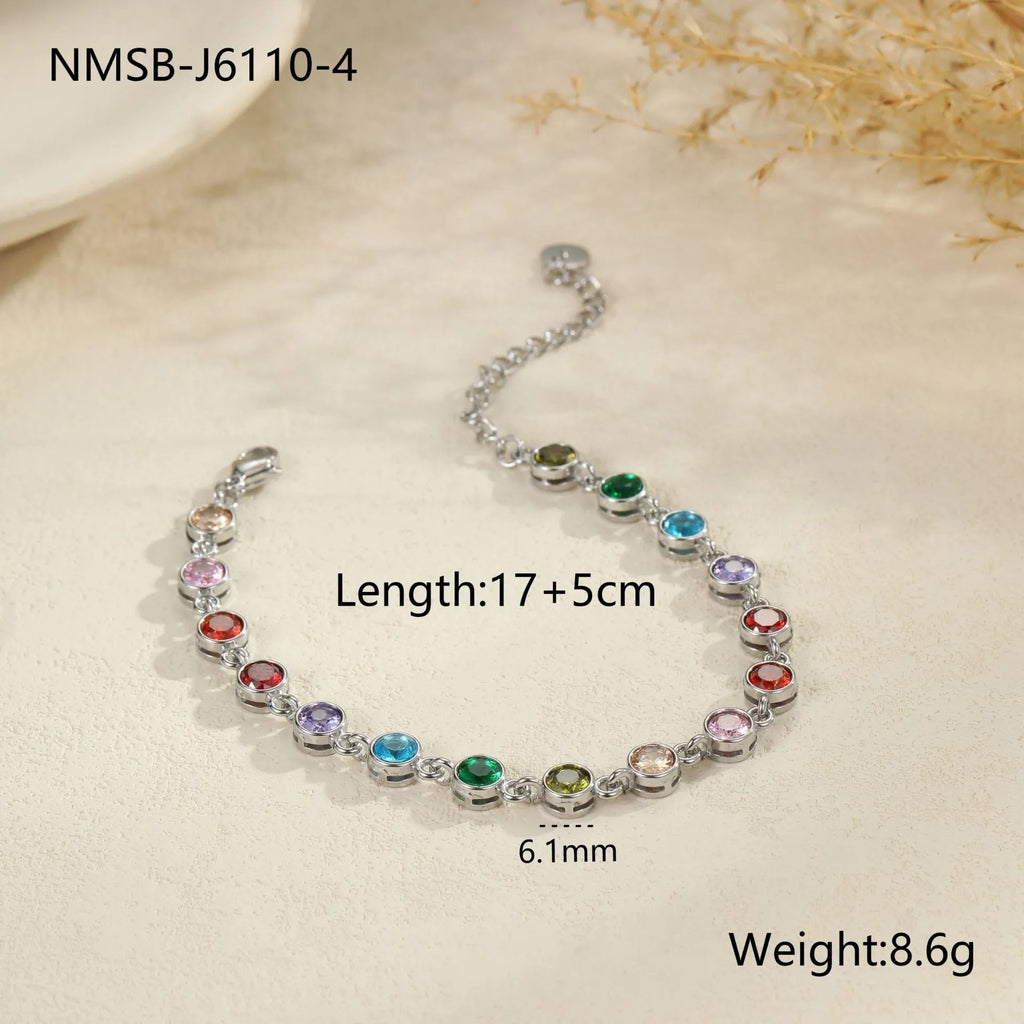 Women's stainless steel bracelet with geometric shapes in gold or silver electroplated finish
