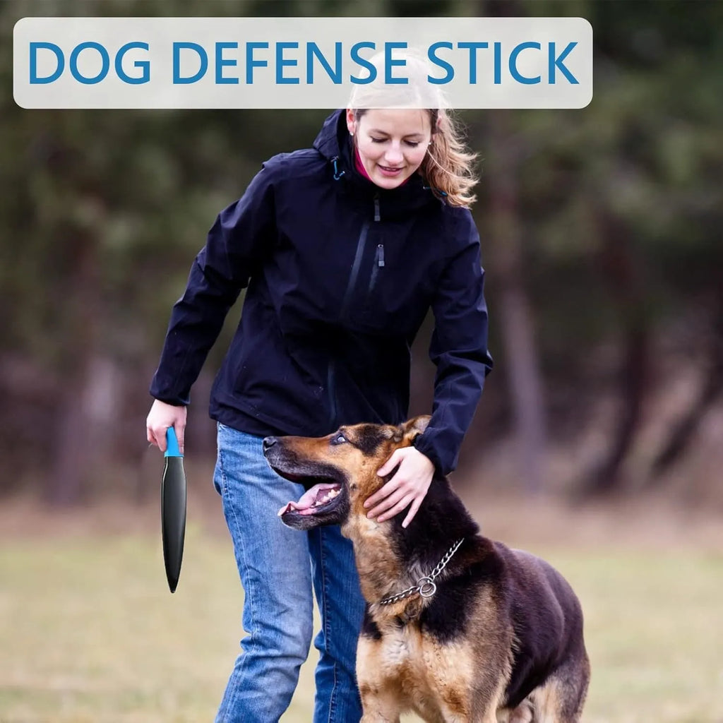 Blue handled nylon dog training stick measuring 35cm for small and medium dogs