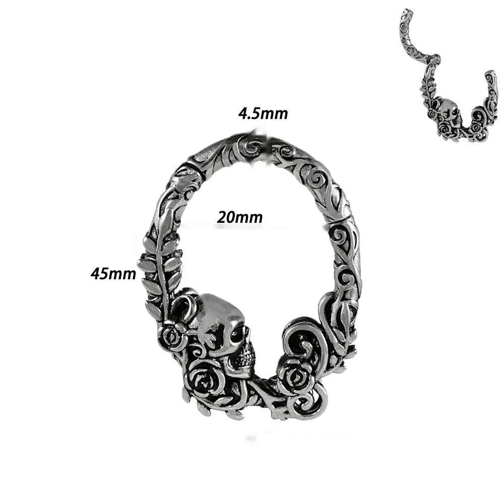 Copper geometric ear extenders with magnetic closure for earlobe stretching in various style options